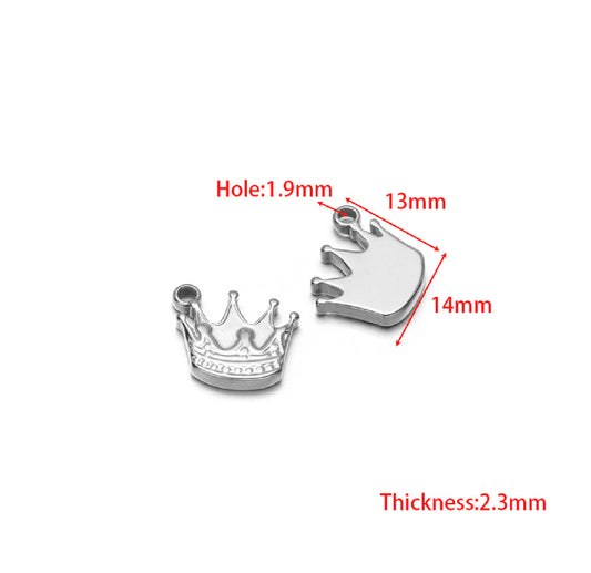 SS 2917 Crown Charm Silver plated stainless steel ( 1 piece ) Anti tarnish