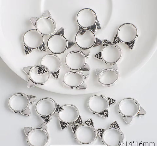 SS 2744 Cat silver Metal Spacer Bead ( 1 pc )