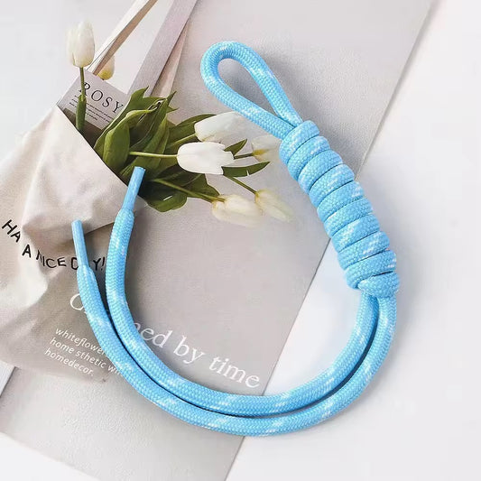 BBB 352 (m) Light Blue Boho rope bag charm - Keyring Rope ( 1 pc )