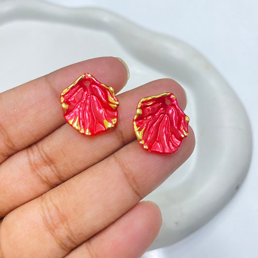 BBB 169 (B) Red pearl with gold liner shiny luminous Acrylic bead ( 1 pc )