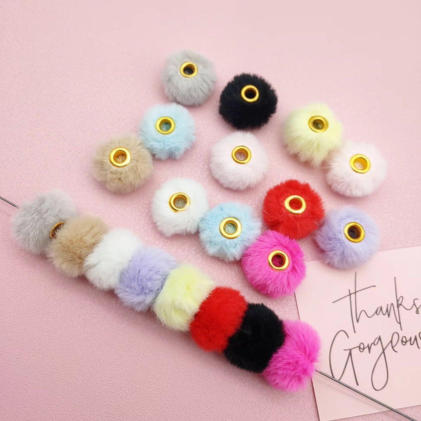 BBB 341 (d) Light Blue Pom Pom Bead ( 1 pc ) Fuzzy Fur ( 20 mm )