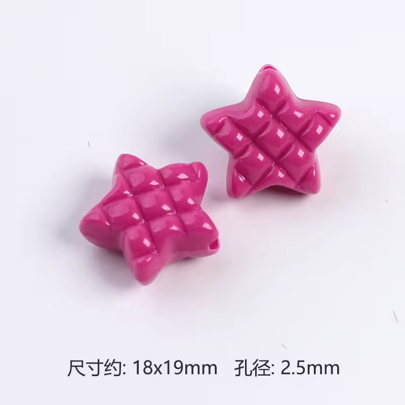 BBB 384 Star Grid Shiny Bead ( 1 pc ) UV Plated Acrylic