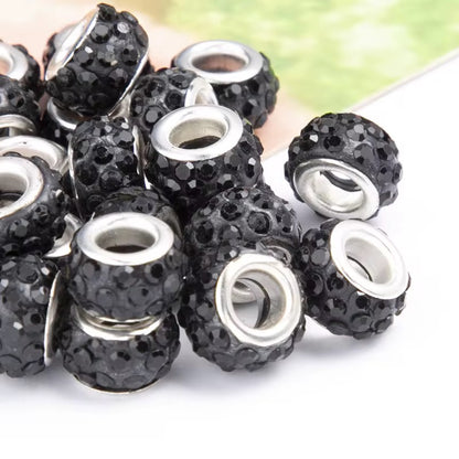 BBB 250 (a) Black Rhinestone Crystal Bead ( 1 pc ) Multi Crystal Epoxy ball ( 12 mm )