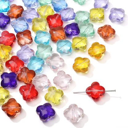 BBB 343 (f) Light Green Clover flower glass bead ( 1 pc ) Lampwork Bead