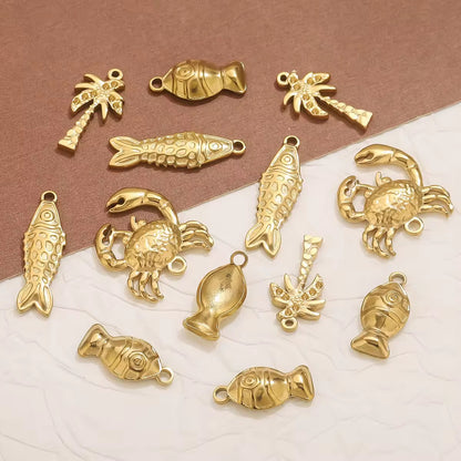 SS 1297 Big Lobster Ocean charm 18k Gold PVD plated 316 stainless steel ( 1 pc ) Anti tarnish ( 34:14 mm )