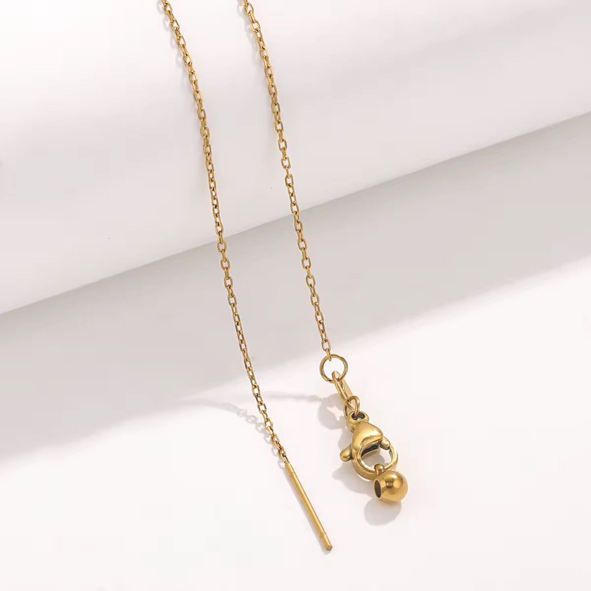 Dainty chain 1mm Stainless steel 18k gold plated ready chain with needle end ( 1 pc ) Anti tarnish