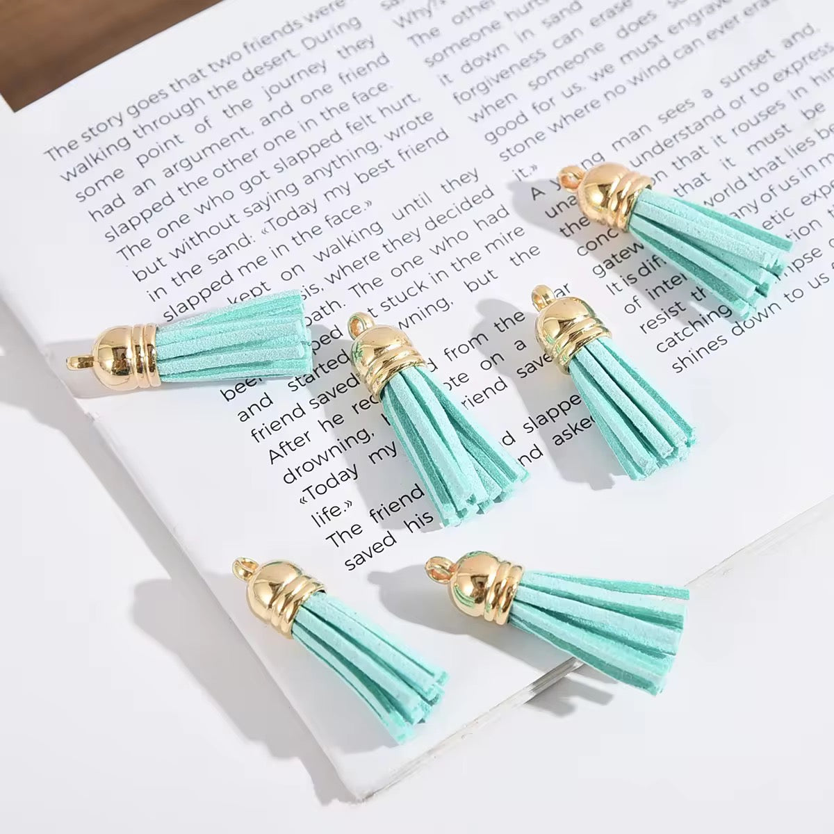 BBB 429 Plush Tassel with gold plated cap For Keychains ( 1 pc ) Premium leather quality