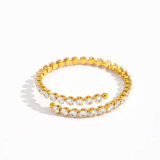 SJ 1142  Zircon Bracelet - 18k Gold PVD plated stainless steel - Anti tarnish