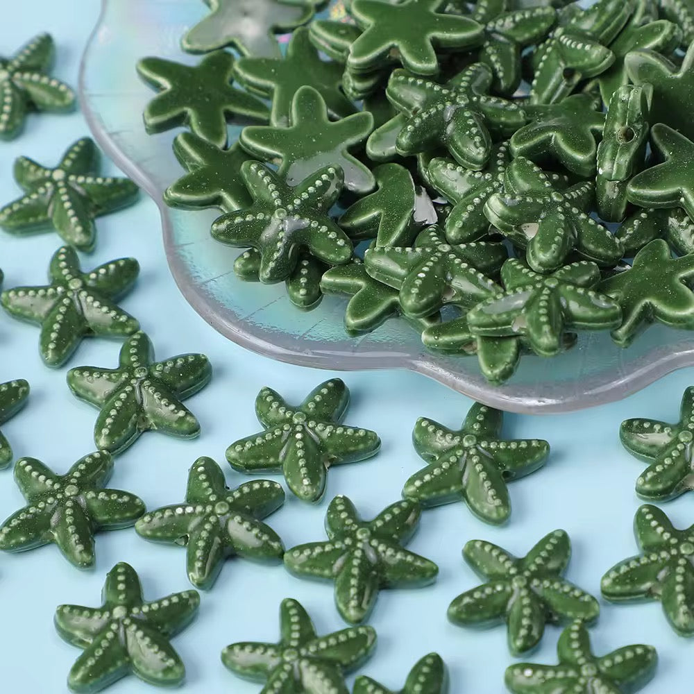 PCB23 Star Fish porcelain ceramic bead ( 1 pc )