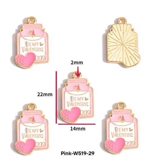 BBB 394 (h) Can Pink Enamel Charm ( 1 pc ) High Quality Shine