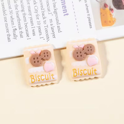 BBB 049 (b) biscuit Kawai themed resin charm ( 1 pc ) with / without hook