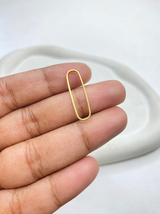SS 2941 Oval Hollow Brass Charm ( 1 pc ) ( 26:7 mm )