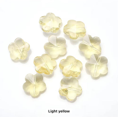 BBB 81 (i) Yellow Plum Flower Faceted Crystal glass beads ( 1 pc )