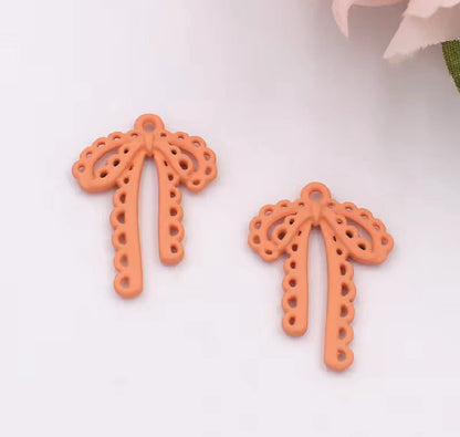 APC04X Bow Spray painted Charm ( 1 pc ) High Quality Alloy ( 28:20 mm )