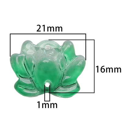 BBB 354 (c) Coffee Golden Lotus glass bead ( 1 pc ) Lampwork Bead