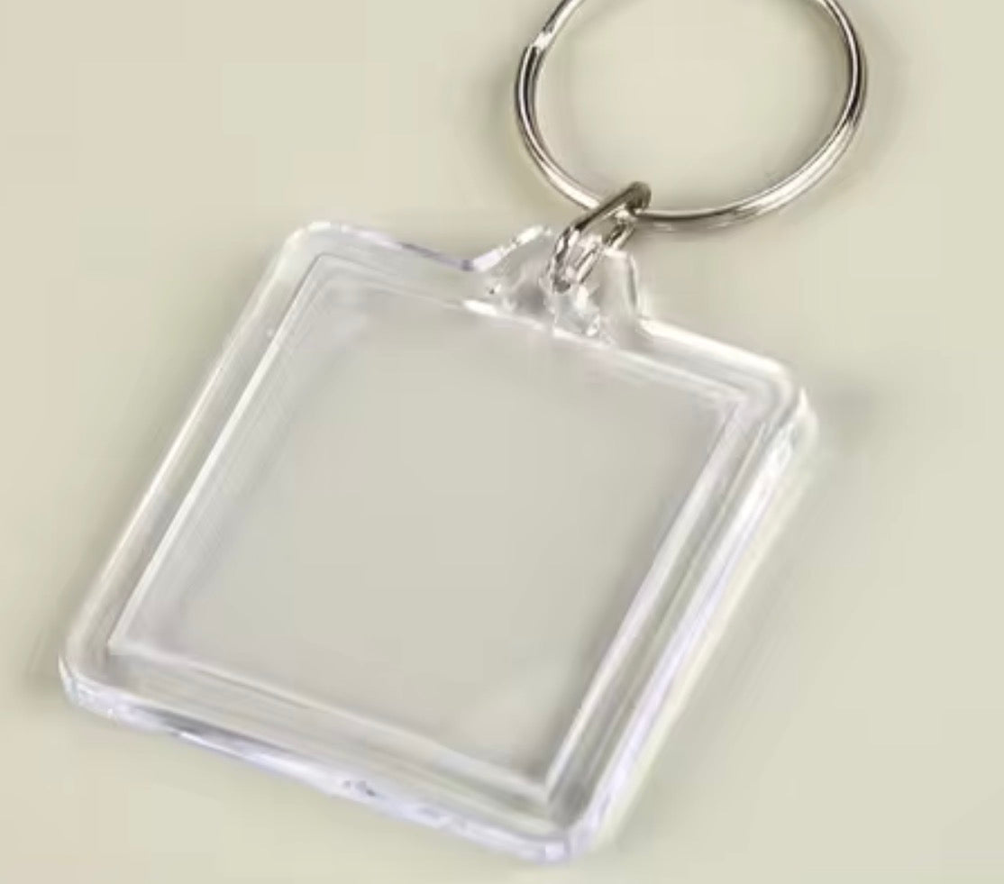 BBB 428 (g) Photo frame with Keyring( 1 pc ) Acrylic ( 4*4 cm )