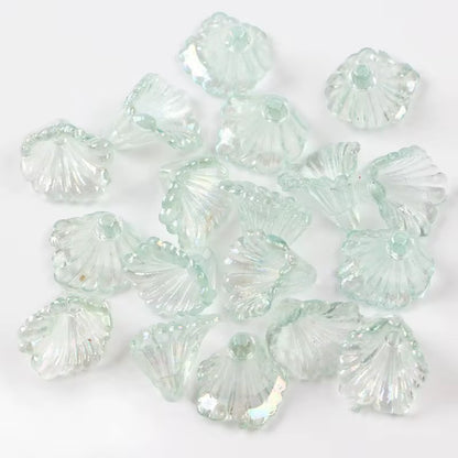 BBB 186 (c) Light Green Transparent Trumpet Flower Acrylic Bead ( 1 pc ) ( 11:12 mm )