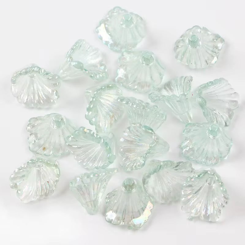 AB106 Transparent Trumpet Flower Acrylic Bead ( 1 pc )