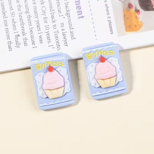 BBB 049 (e) biscuit Kawai themed resin charm ( 1 pc ) with / without hook