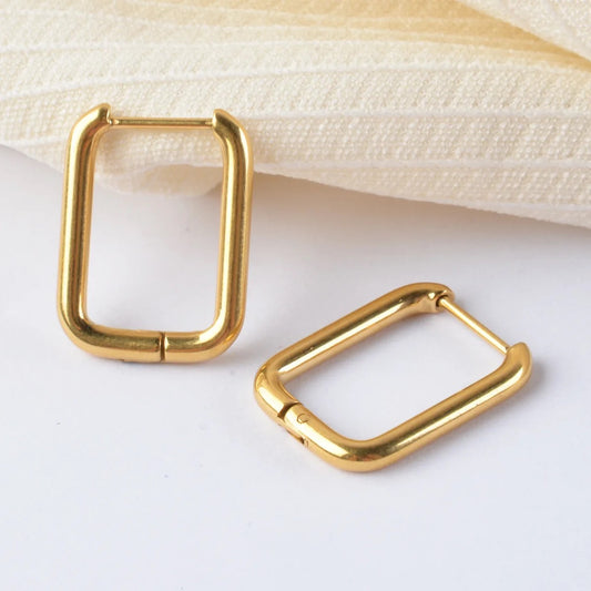SS 1199 - Huggie hoops - 18k gold plated stainless steel ( 2 pc ) anti tarnish