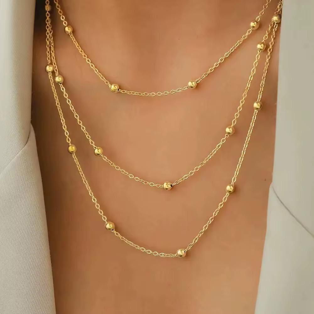 NSJ17C Double layer Necklace  - 18k Gold PVD plated 316 stainless steel - Anti tarnish