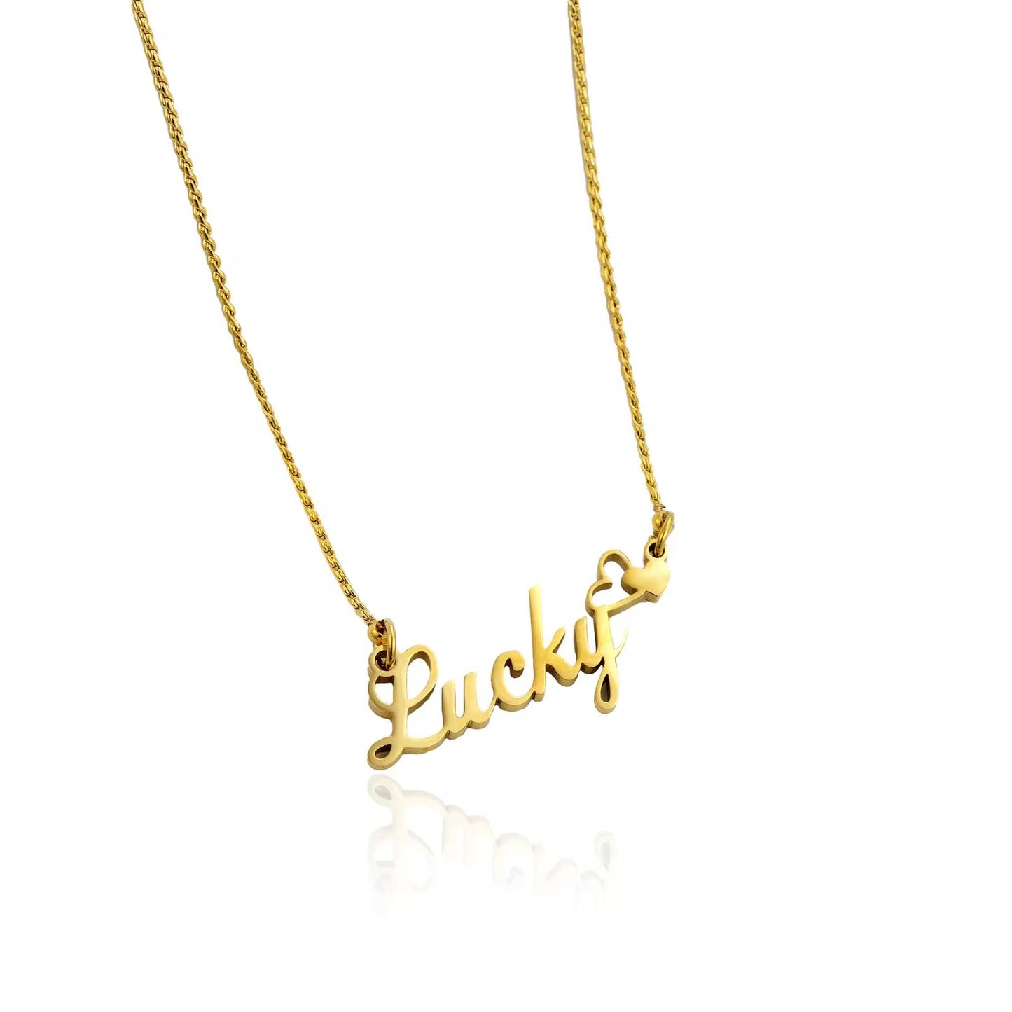 SJ 575 lucky letter necklace - 18k Gold PVD plated stainless steel - Anti tarnish