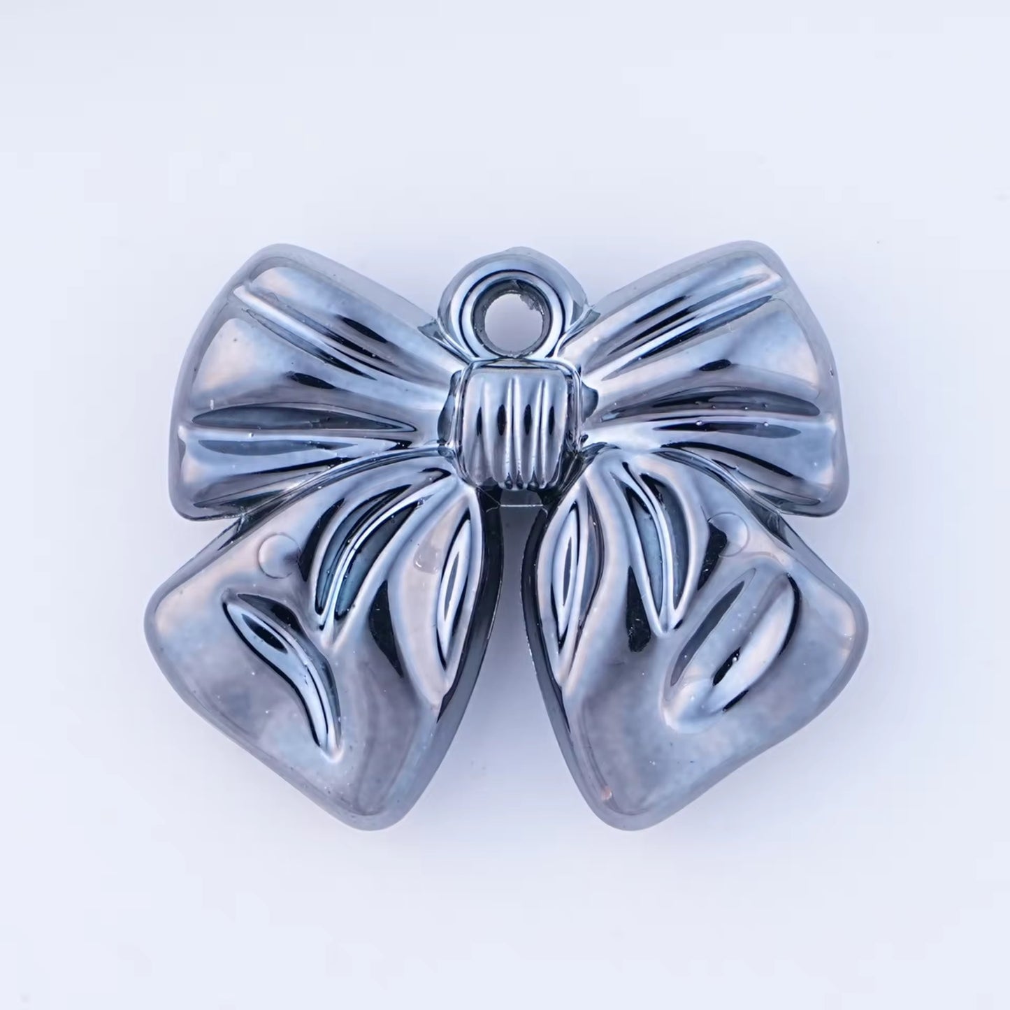 BBB 399 Bow Metallic Luminous Bead ( 1 pc ) UV Plated Acrylic ( 24*29mm )