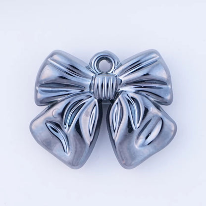 BBB 399 Bow Metallic Luminous Bead ( 1 pc ) UV Plated Acrylic ( 24*29mm )