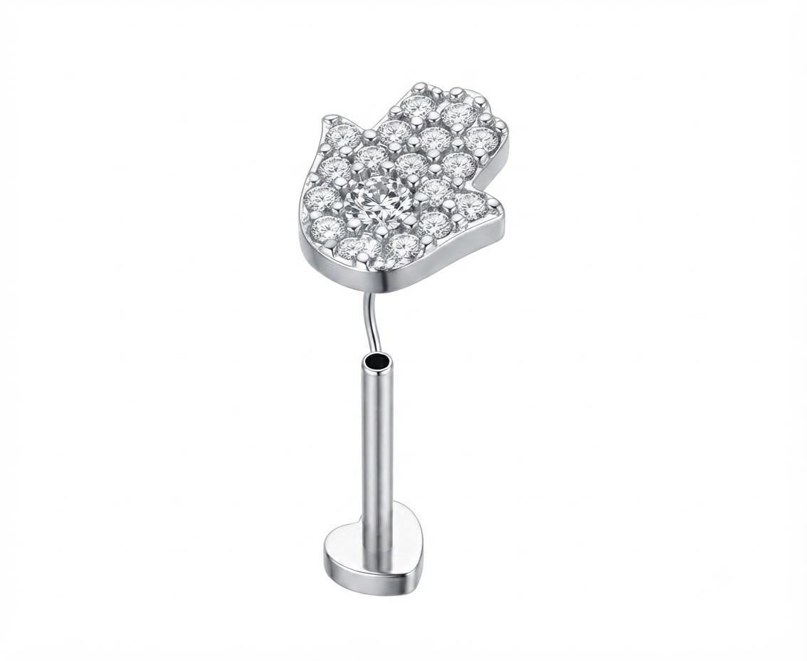 MSJ04Z Zircon Cartilage 2nd piercing stud ( 1 pc )- Steel PVD