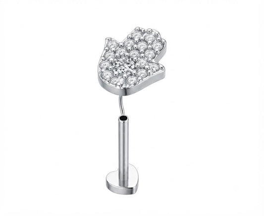 MSJ04Z Zircon Cartilage 2nd piercing stud ( 1 pc )- Steel PVD