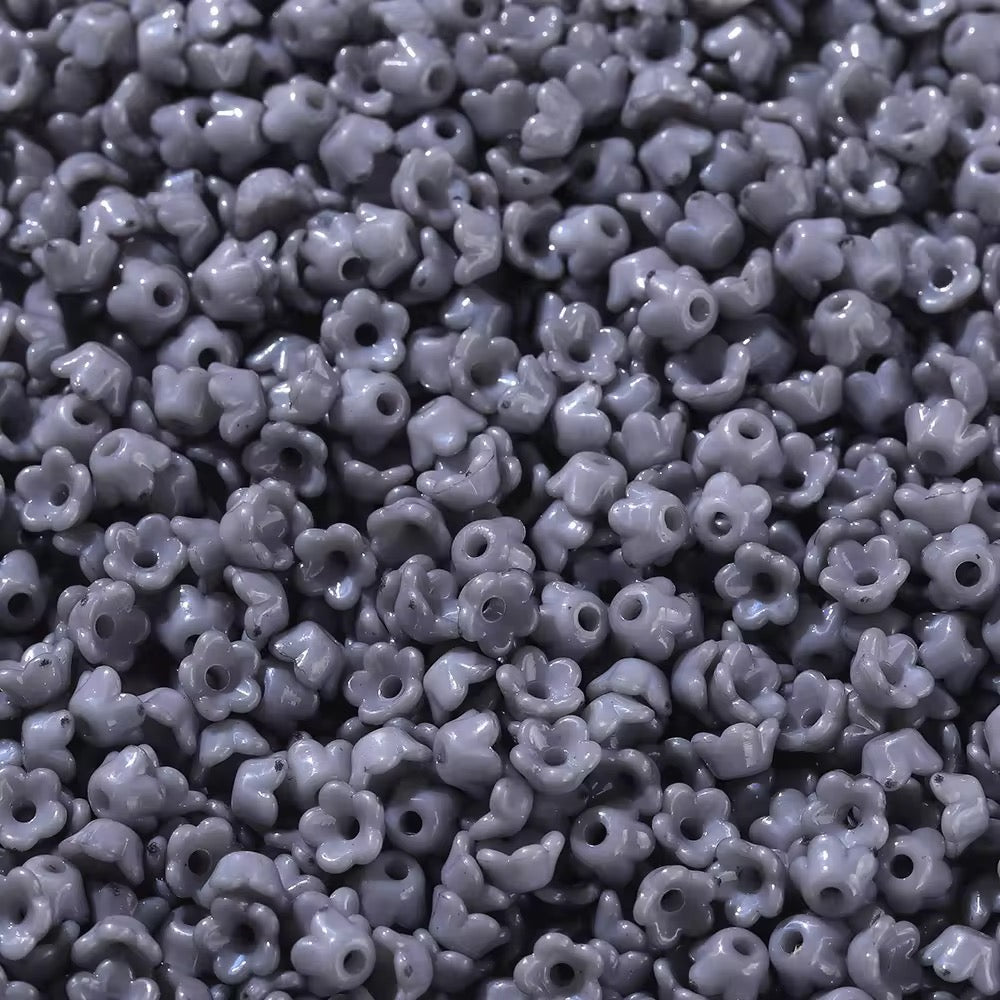 BBB 305 (d) Light Grey Tiny Bell Shiny  Bead ( 1 pack - 10 piece ) UV Plated Acrylic ( 6 mm )