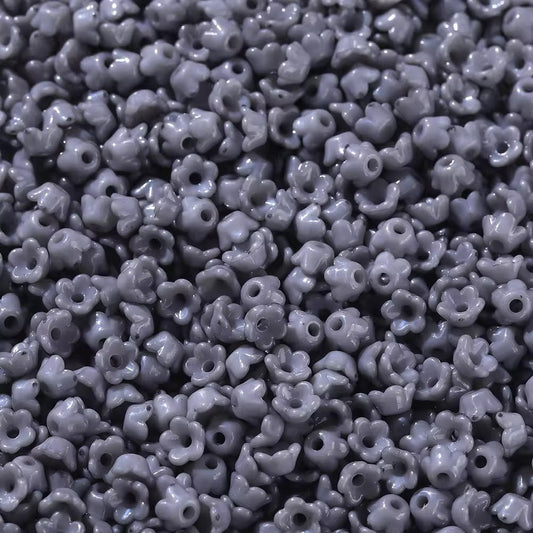 BBB 305 (d) Light Grey Tiny Bell Shiny  Bead ( 1 pack - 10 piece ) UV Plated Acrylic ( 6 mm )