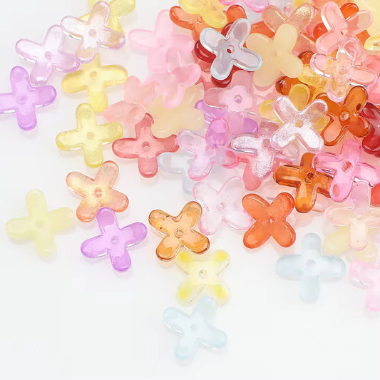 BBB 96 Colourful Cross Crystal glass beads ( 1 pc ) ( 10:12 mm )