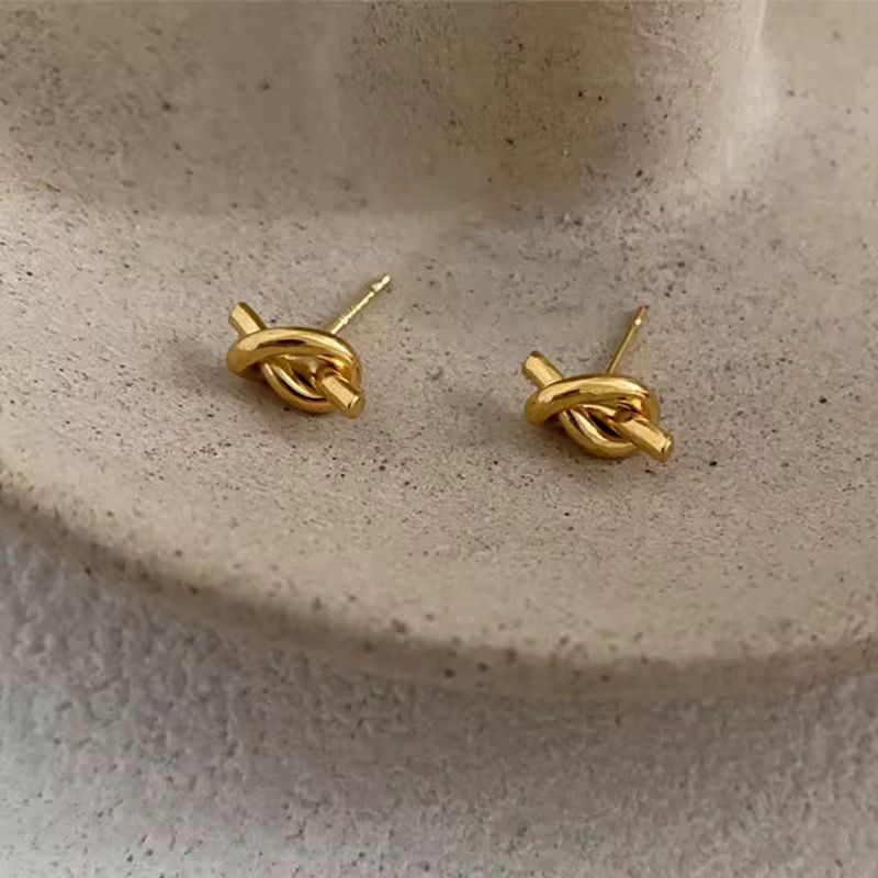 SJ 640 - Knot stud Earrings - 18k Gold PVD plated stainless steel - Anti tarnish