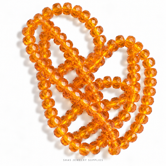 GB80H Deep Amber Gold Wheel Crystal Beads ( 1 pc ) AAA Quality