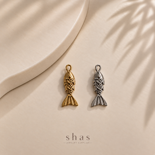 SC22U FIsh Charm ( 1 pc ) PVD Plated