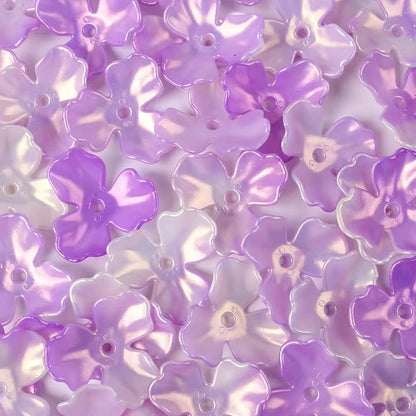 BBB 023 large petals gold plated luminous Acrylic bead cap ( 1 pc )