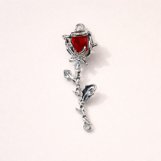BBB 319 (b) Red Rose Connector charm ( 1 pc ) High quality Alloy ( 60 mm )