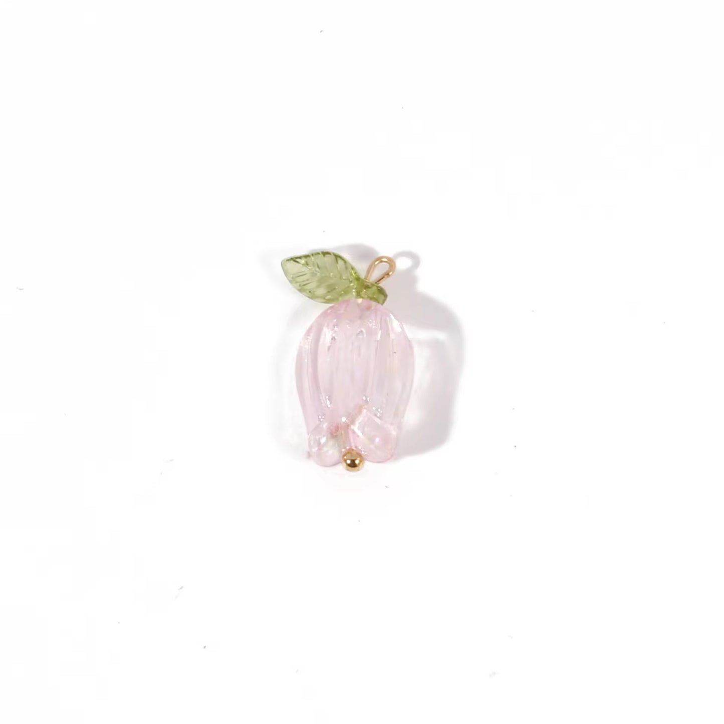 BBB 362 (d) Light Pink Tulip Flower Bead Set ( 1 pc ) UV Plated Acrylic ( 12:22 mm )