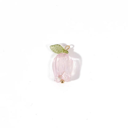 BBB 362 (d) Light Pink Tulip Flower Bead Set ( 1 pc ) UV Plated Acrylic ( 12:22 mm )