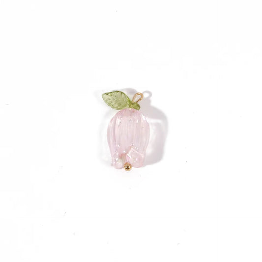 BBB 362 (d) Light Pink Tulip Flower Bead Set ( 1 pc ) UV Plated Acrylic ( 12:22 mm )