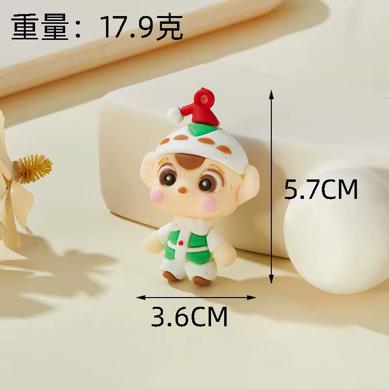BBB 268 (f) Christmas Boy Christmas Cartoon PVC pendant charm ( 1 pc )