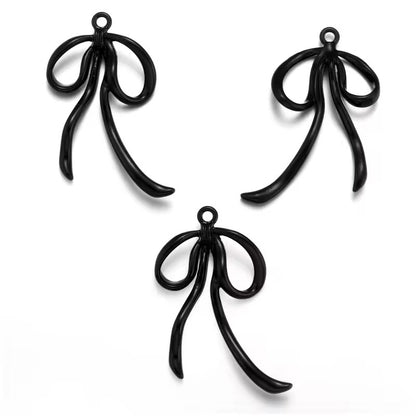 BBB 413 Wavy Bow Spray Painted alloy Charm ( 1 pc ) High Quality Shine