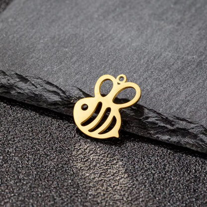 SC14E Bee Dainty Charm 18k gold PVD 316 Stainless steel ( 1 pc ) Anti tarnish ( 15*17 mm )