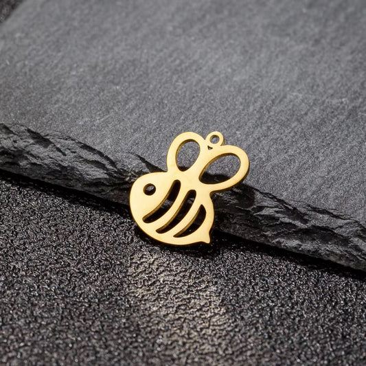 SC14E Bee Dainty Charm 18k gold PVD 316 Stainless steel ( 1 pc ) Anti tarnish ( 15*17 mm )