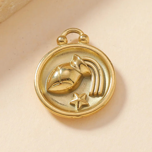 SS 1887 Aquarius zodiac sign Stainless steel charm( 1 pc ) Anti tarnish