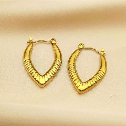 SJ 811 V shape Hoop Earring - 18k Gold PVD plated stainless steel - Anti tarnish