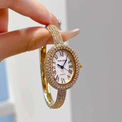 VW06 Full On Zircon Cartier Inspired stainless steel watch - 18k Gold PVD plated stainless steel - Anti tarnish