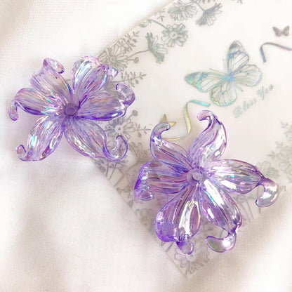 AB96 Transparent luminous Big Flower Acrylic bead ( 1 pc )