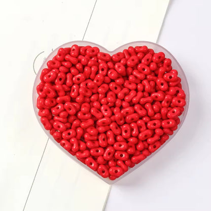 BBB 325 (m) Red Peanut Shiny Bead ( 1 pc ) UV Plated Acrylic ( 4*6 mm )